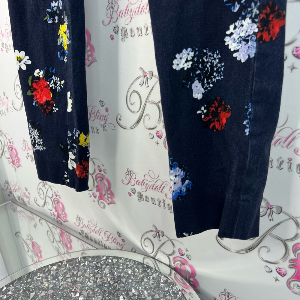 Banana Republic pants flowers navy red Floral Skinny Jeans - Multicolor - Picture 3 of 12